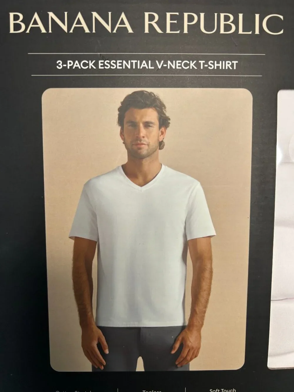Banana Republic Men's V-Neck Tee, 3-pack, Cotton, White, Size XL